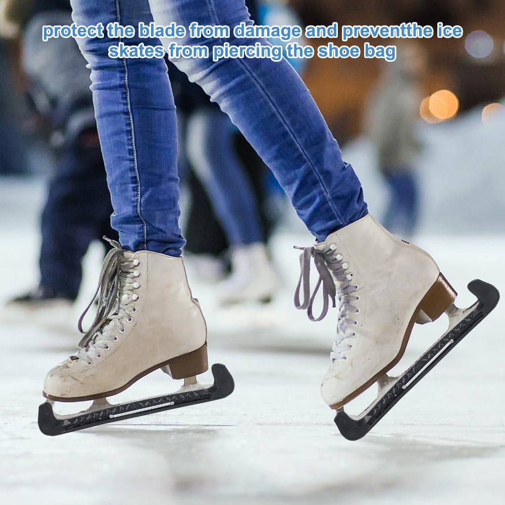 1 Par Protectores de Patines de Hielo, Protectores Patines Hielo Ajustables, Protectores de Palas para Patines sobre Hielo, Protectores Patines Hielo con Resorte, Accesorio para Patinaje Artístico