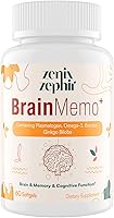 Vista 1 de Suplemento de enfoque de memoria, apoyo cerebral con omega-3, bacopa y plasmalógenos para una función cognitiva mejorada, concentración y memoria