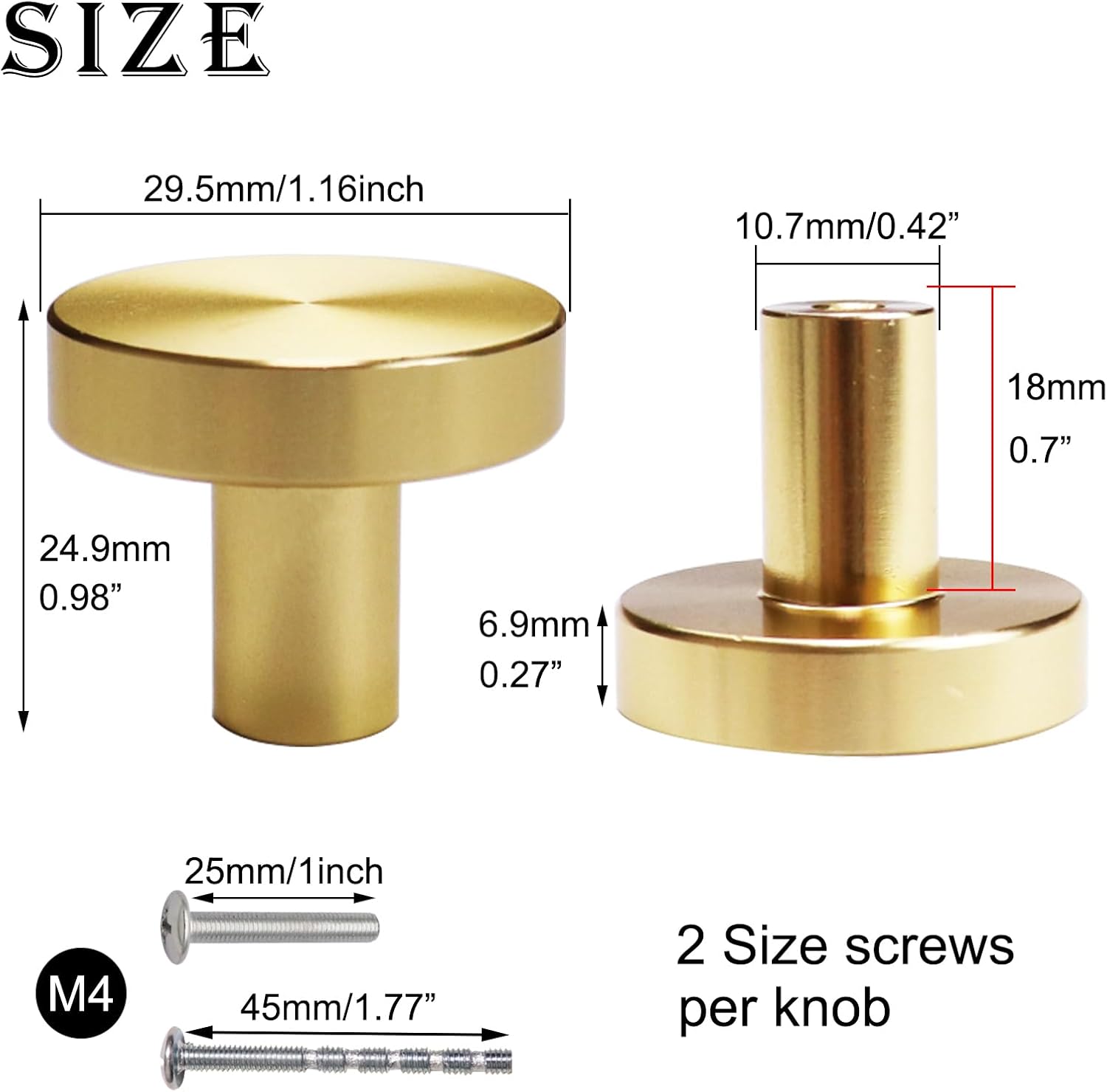15 Pack Kitchen Cabinet Knobs Round Knobs Dresser Drawer Knob Solid Cabinets Hardware Round Cabinets Door Knob Gold Drawer Pulls Handle Brushed Brass