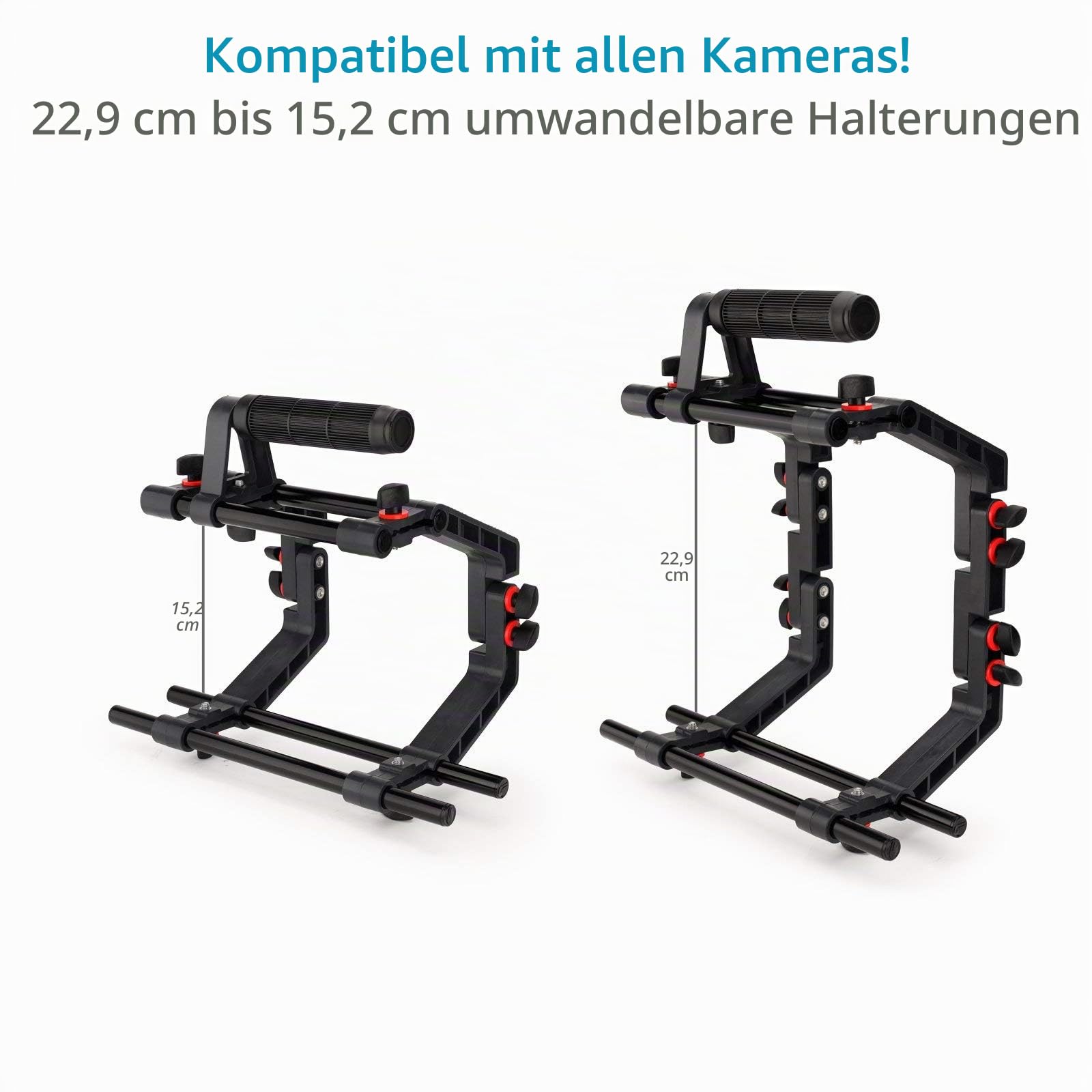 FC-02 Schulter-Rig-Kit mit Matte Box & Cage für DSLR-Kameras | 9–6" verstellbare Cage-Halter mit Gummigriffen; 2× 4×4" drehbare Filterhalter & 95mm Objektivkompatibilität