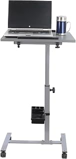 Isomars Engineered Wood Standing Table Multipurpose Laptop Table Study Desk, Lockable Wheels, & Adjustable Height and Angl... Price In India