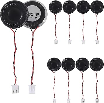 10Pcs 8 Ohm 1Watt Small Speaker Mini Metal Shell Round Internal Magnet Speaker with 60MM Terminal Wire for DVD Mini Multimedia Loudspeaker
