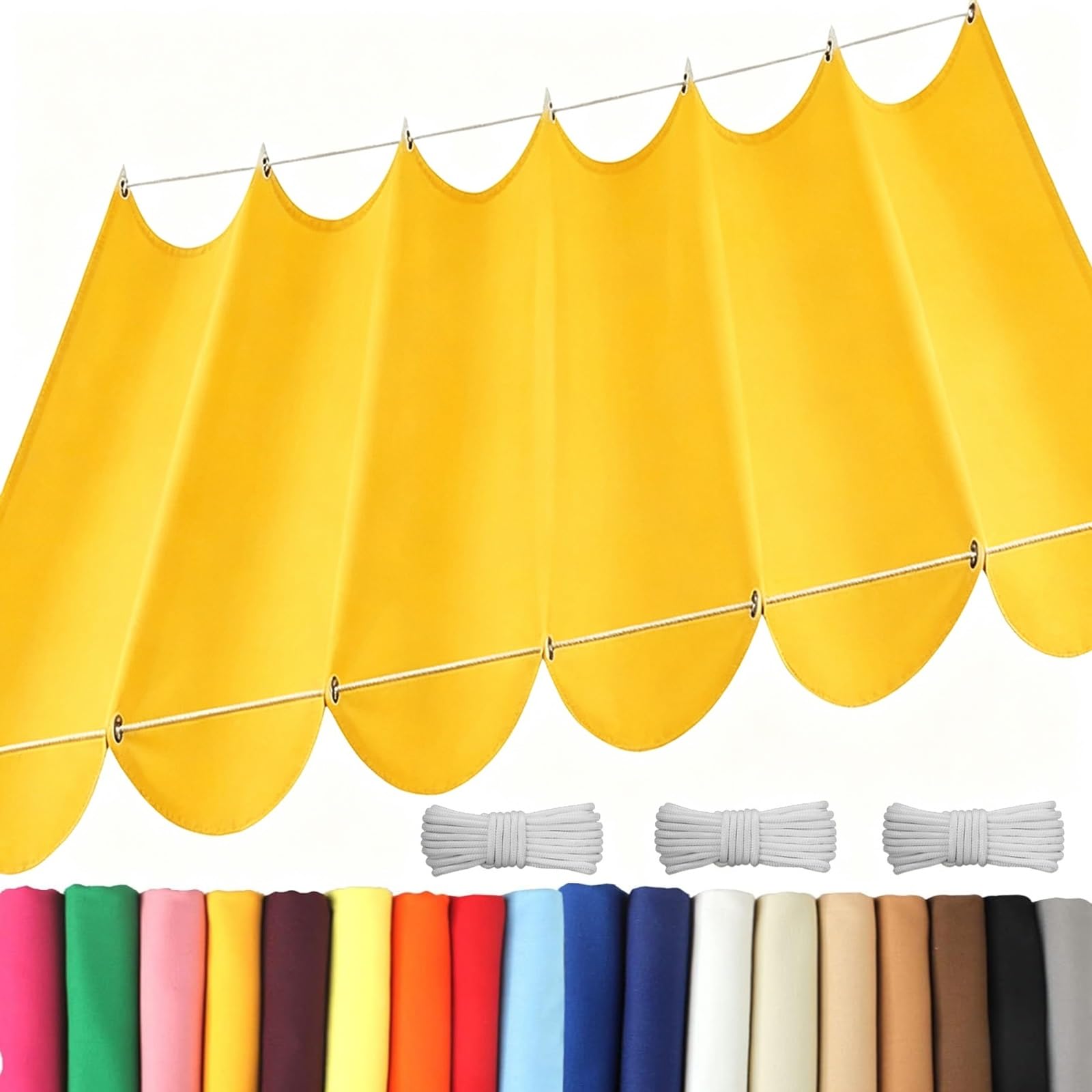 Einziehbare Welle Sonnensegel 3 x 3.5 m Pergola, Wasserabweisend Einziehbar Welle Überdachung, Uv-Schutz 50+, Wetterfest, Sonnenschutz für Garten Pergola Balkon Terrasse, Gelb