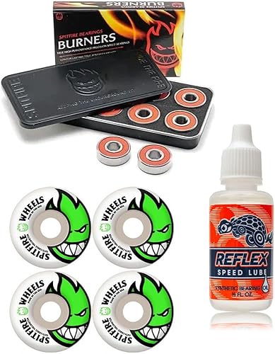 Miniatura 6 de Spitfire Skatebaord Wheels Bighead BlancoRojo - Rodamientos de huesos - Bones Reds - Rodamientos de precisión para monopatín (8) paquete -