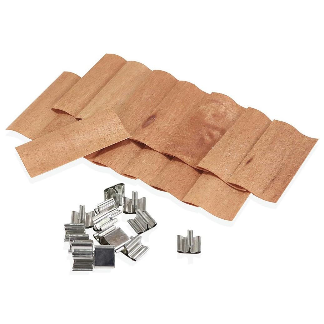 10-180 * 30MM 20SET S Knoty drewniane Duże knoty Do wyrobu świec Z knotami metalowymi Uchwyty Krackle Bezdymne świece sojowe(30 * 40mm)