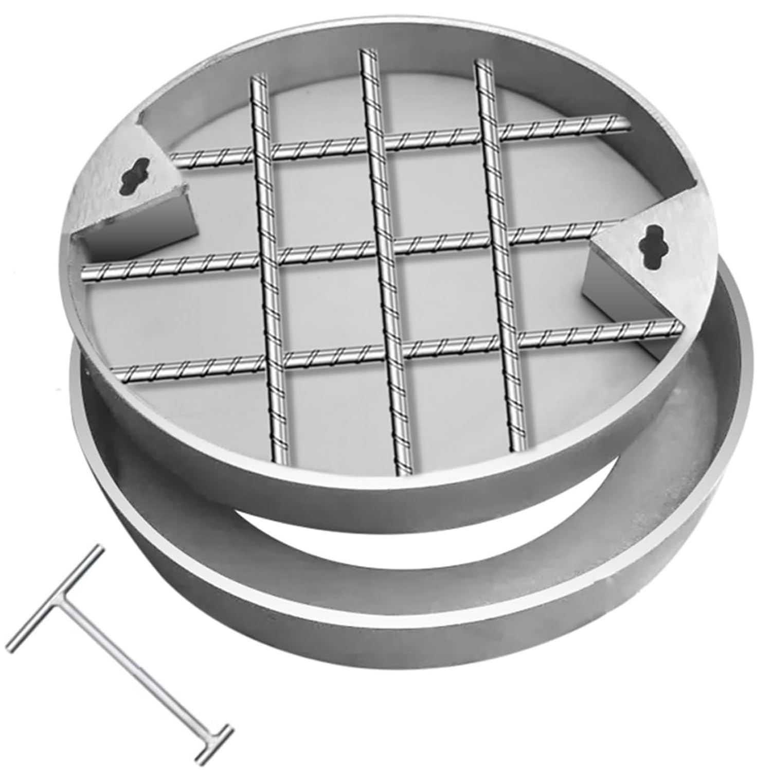 Couvercle de trou d'homme 75 cm en acier inoxydable E304 pour fosse septique