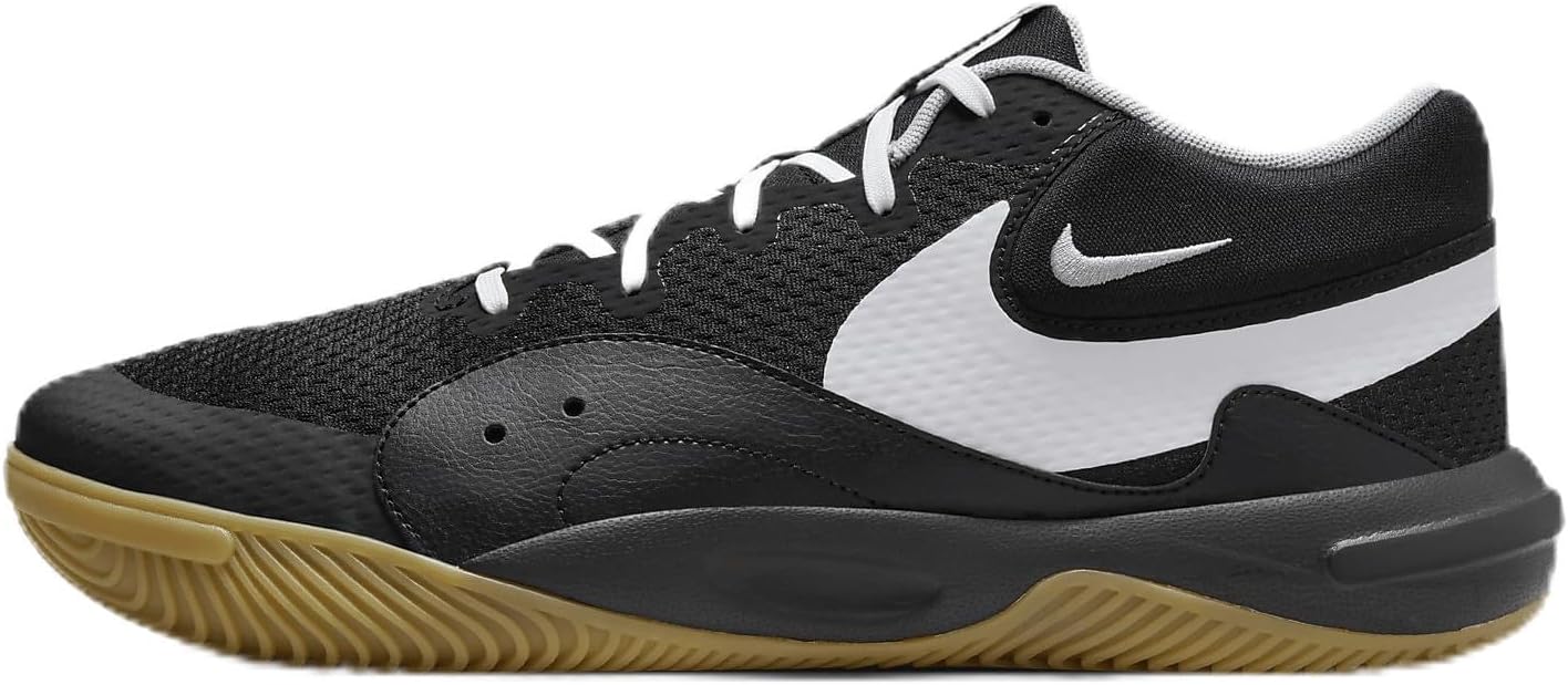Nike Hyperquick Volleyball Shoes (FN4678-001, Black/Flat Silver/White) Size 4