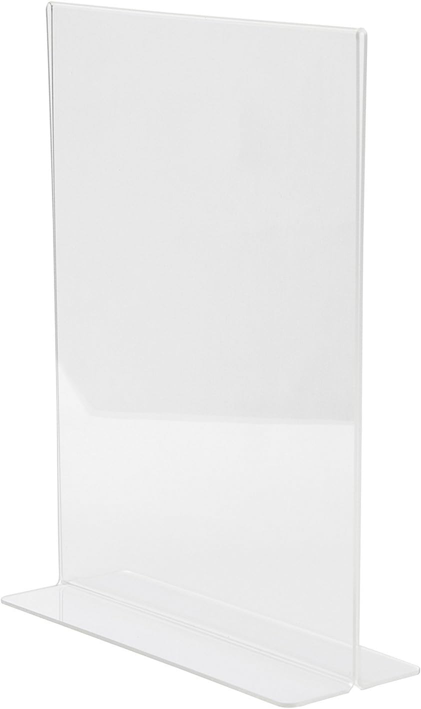 Adir T-Shaped Base Sign Holder – Portrait-Style Ad Frame – Side Insert – Clear Acrylic – 8.5 x 11 Inches (3 Pack) : AdirOffice: Office Products