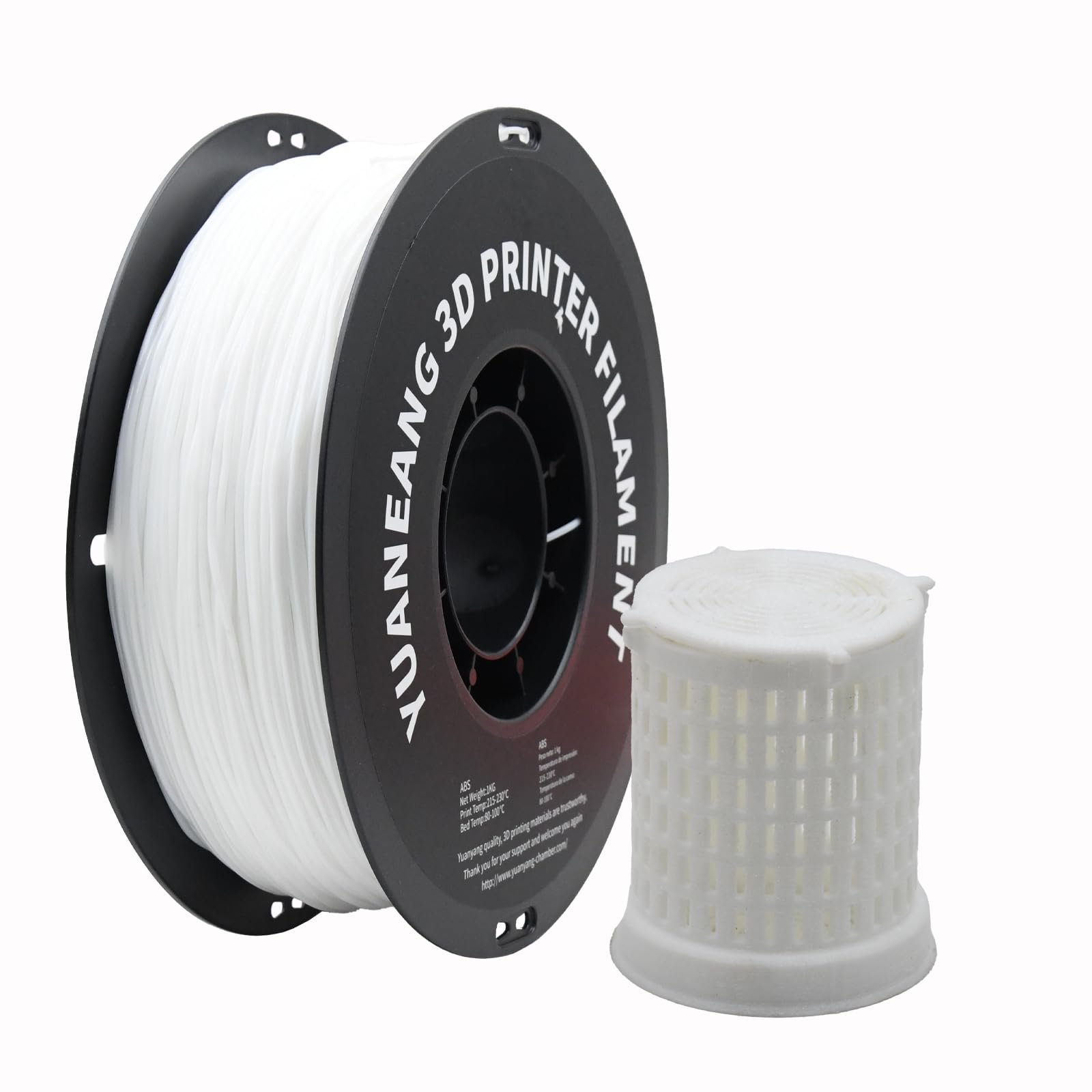 PETG 3D Printer Filament, Dimensional Accuracy +/- 0.03 mm, 1kg Spool(2.2lbs), 1.75 mm Fit for Most 3D Printers, White