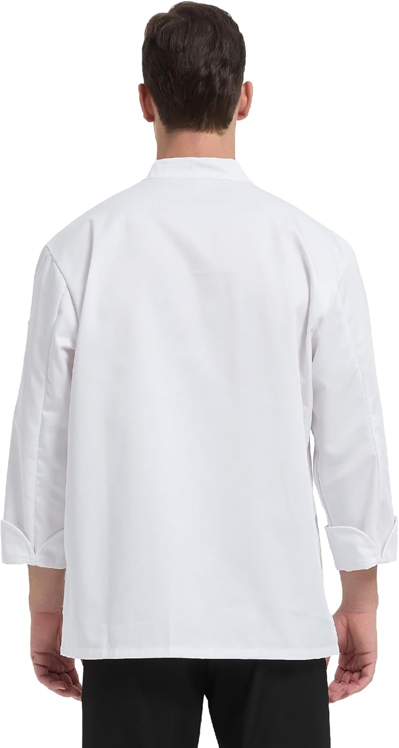 KITCHIEF Chef Jacket Black Chef Coat Long Sleeve Chef Clothes Men,Chef Uniform for Kitchen,Restaurant,Hotel Uniform - Image 3