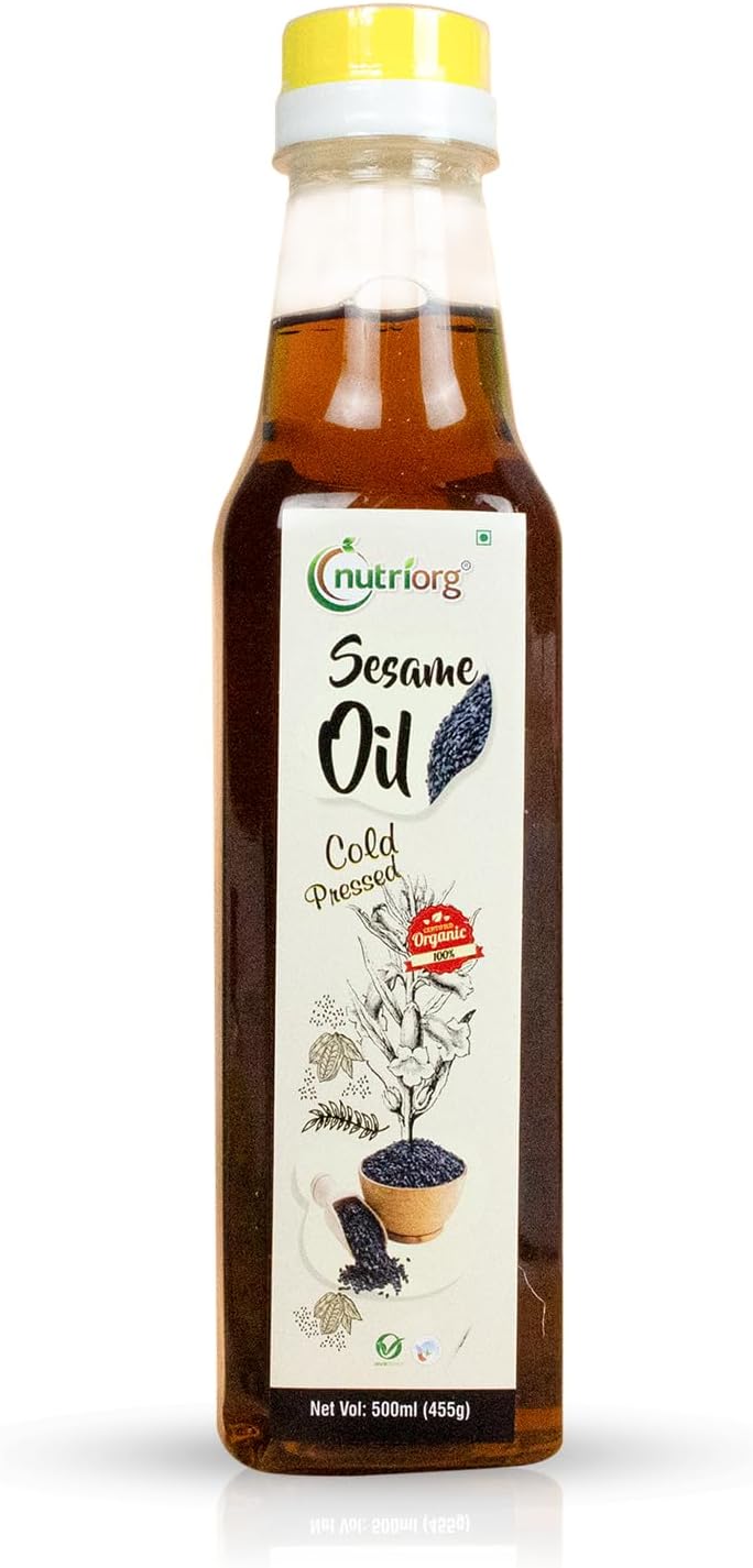 Organic Cold Pressed Black Sesame Oil 500ml | Kachi Ghani | Wood Pressed | Unrefined & Chemical-Free | Rich in Vitamin E & Antioxidants | Ideal for Cooking, Oil Pulling, Hair & Skin Care | Pure Gingelly Oil