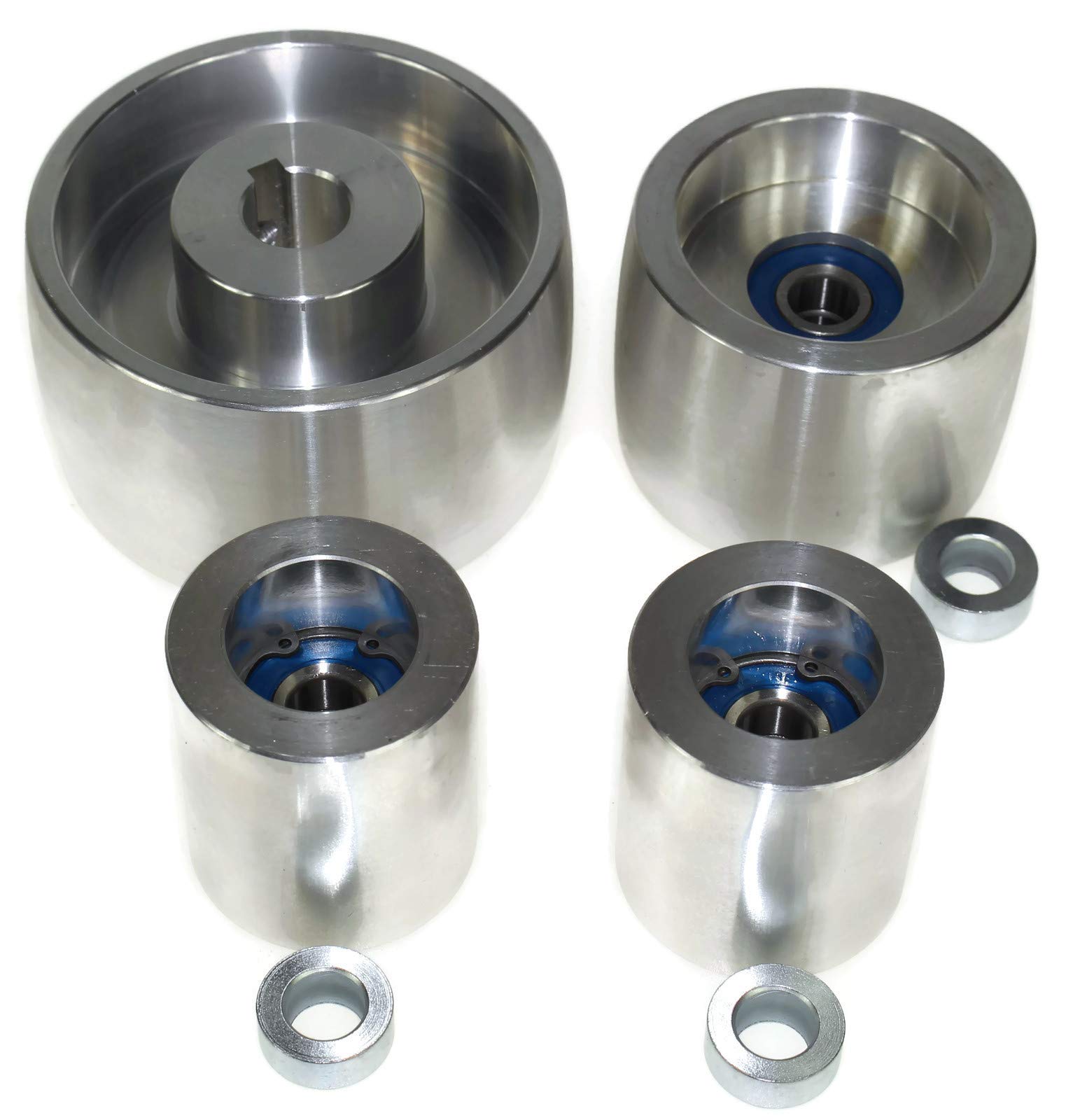 (AL4-19) CNC gefrästes Riemenschleifer Set für Messerschleifer 100 mm Antriebs-19 mm Schaft 75 mm Spurrad 50 mm Idler