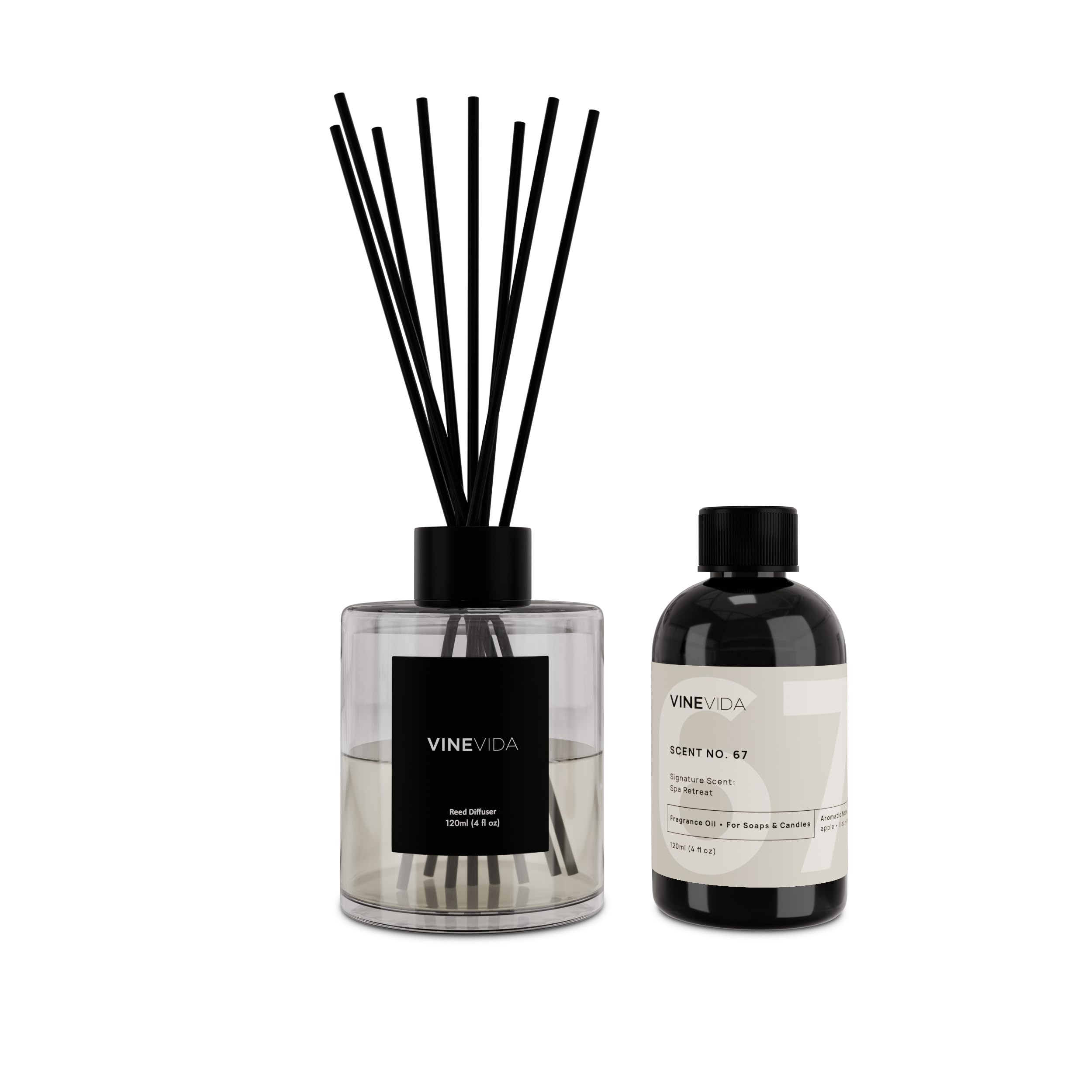 VINEVIDA Scent NO. 67 Reed Diffuser with reeds and bottle