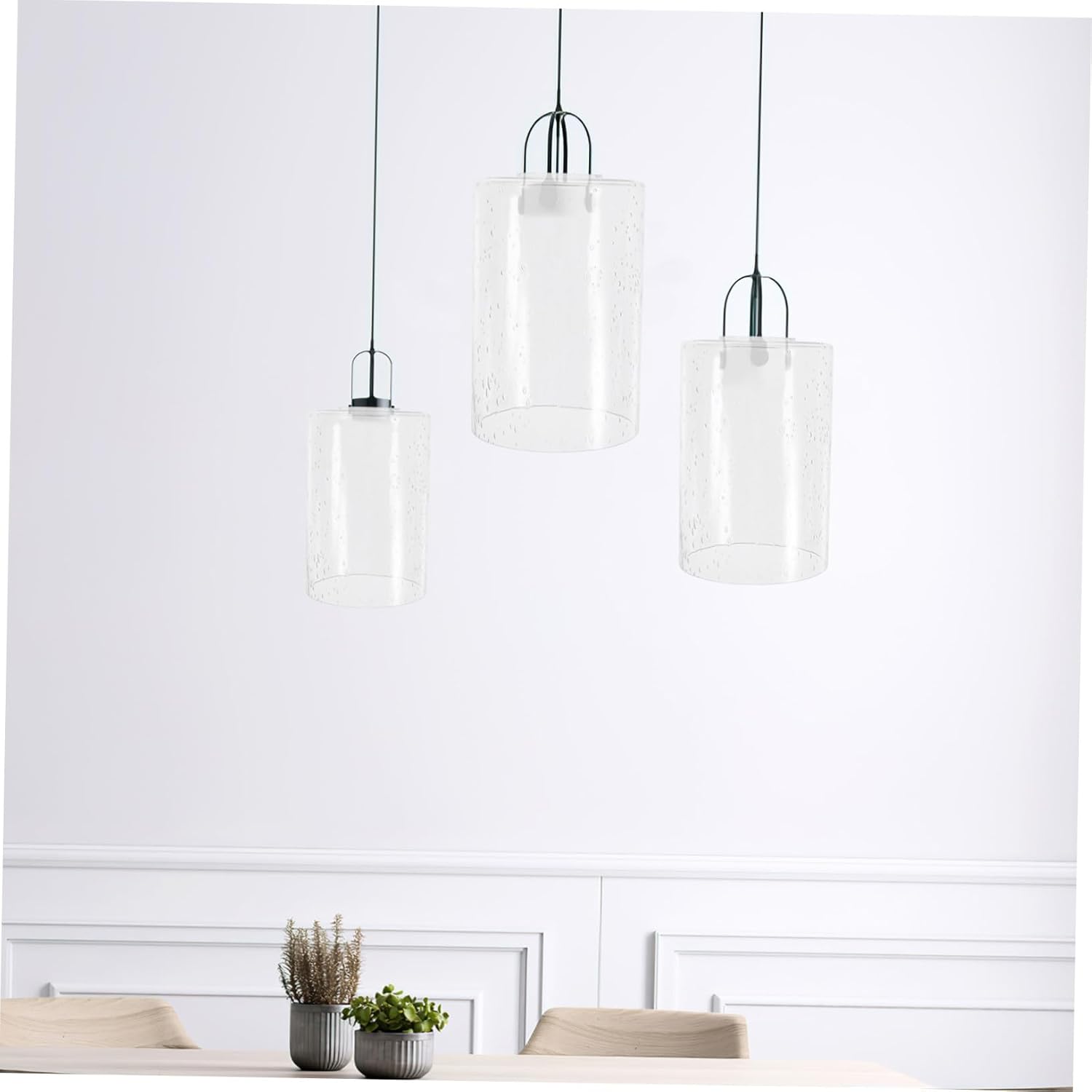 Gatuida 2pcs Cylinder Glass Lamp Shades Replacement Covers for Wall Lamps Chandelier Light Fixtures Transparent Glass Shades Soft Light Diffuser Modern Decor