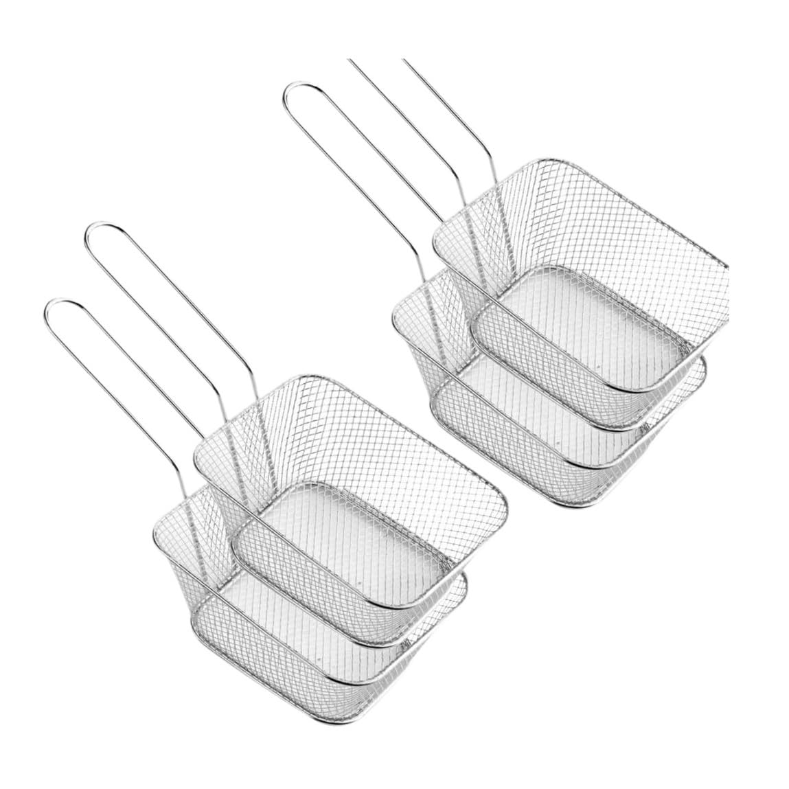 Frites à Frire Outil de Cuisson Panier à Frites carré, Porte-Frites, paniers collations Fryer Basket(4PCS)