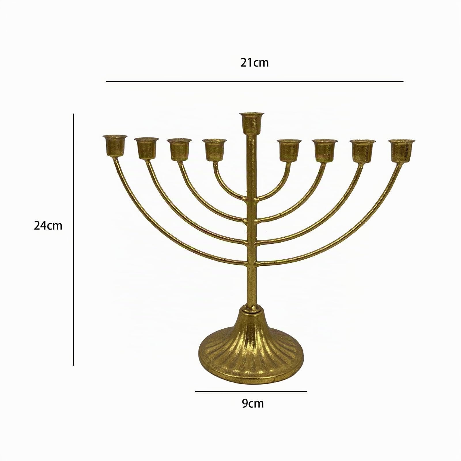 F Fityle Candelabro judío, candelabro judío, Mesa Central, candelabro, Menorá, Hanukkah, decoración, Menorá para aparador, 9 sucursal