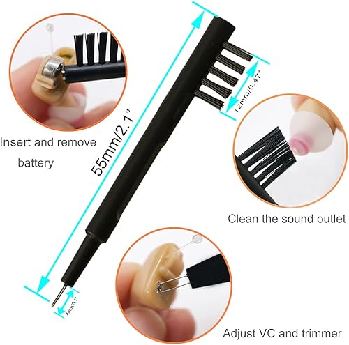 Miniatura 3 de Protectores de cera NanoCare para audífonos Widex/Phonak/Unitron y Resound con kit de herramientas de limpieza y estuche de transporte, 24 filtros