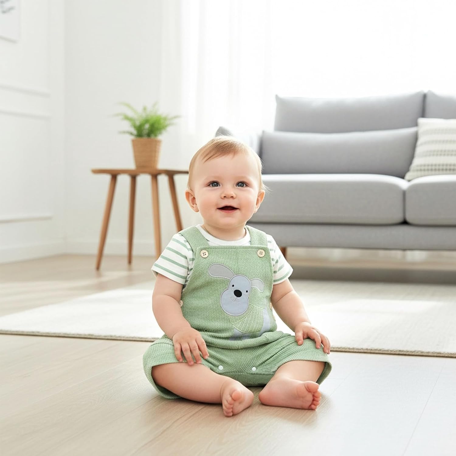 Baby Boy Clothes Infant Summer Outfits Short Sleeve Striped Romper Cute Cartoon Dog Overall Pants Set 2pcs 0-18 Months - Image 3