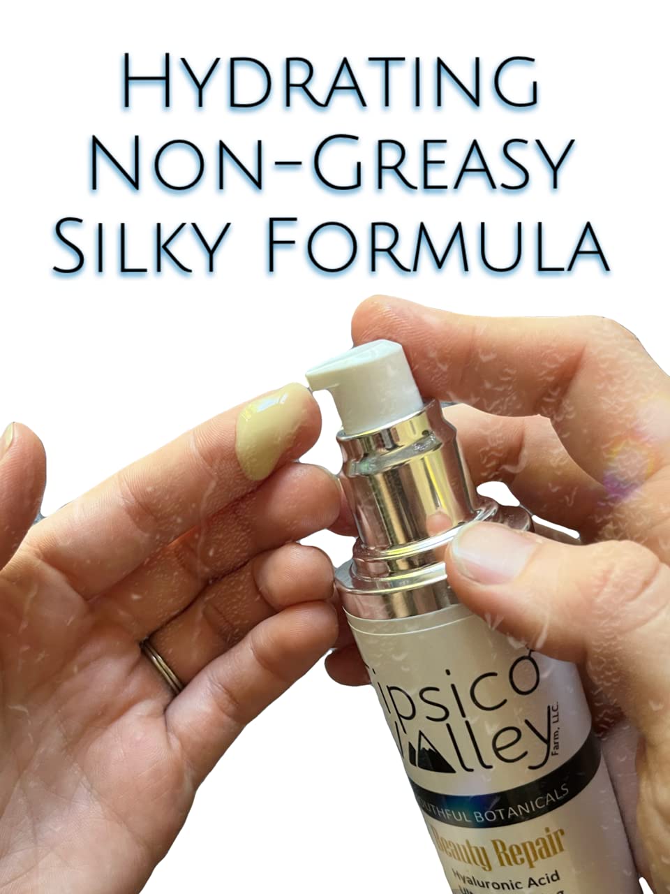 TIPSICO VALLEY FARM | All Natural - Organic Ingredients | Hyaluronic Acid 0.5% | Daily Moisturizer | 3.4 ounces (100.0 mL)