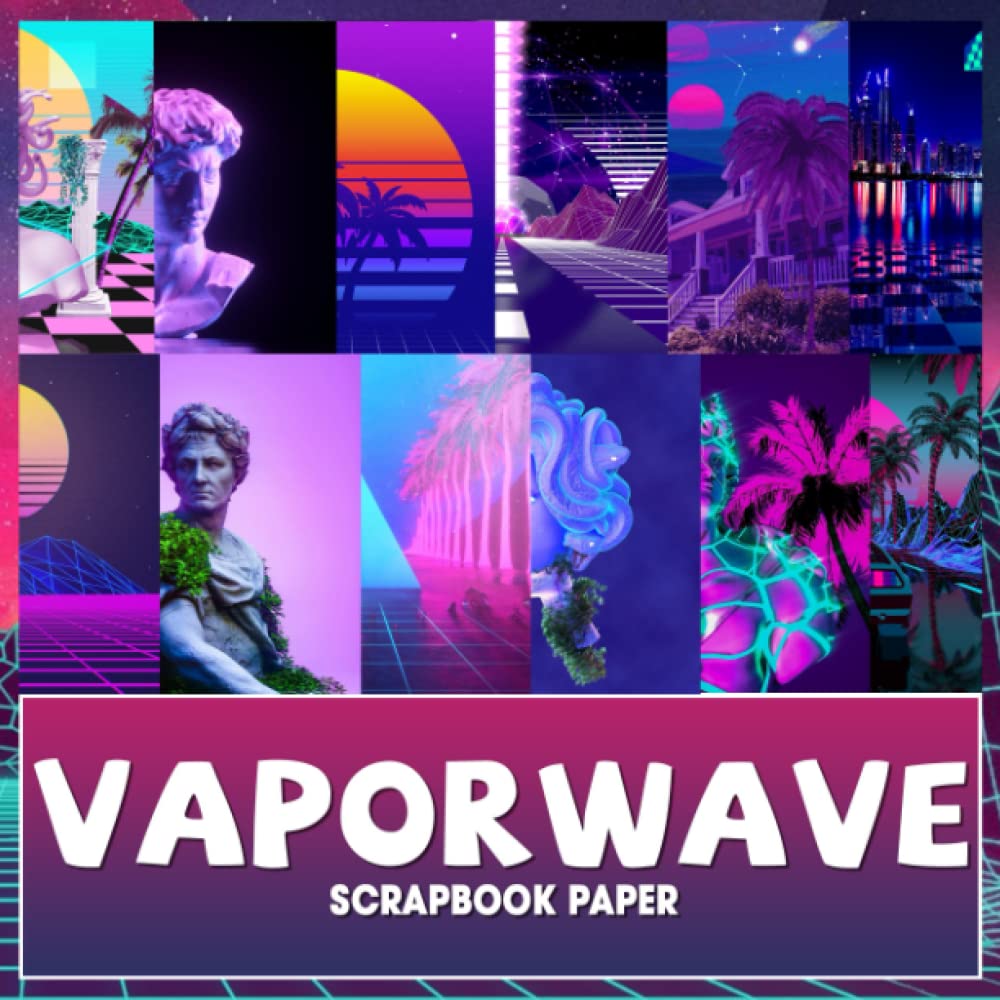 Rainbow Joy!Vaporwave Scrapbook Paper: Cyberpunk Double-Sided Craft Paper For Card Making, Origami & DIY Projects | Decorative Scrapbooking Paper | Perfect Gift For All Ages