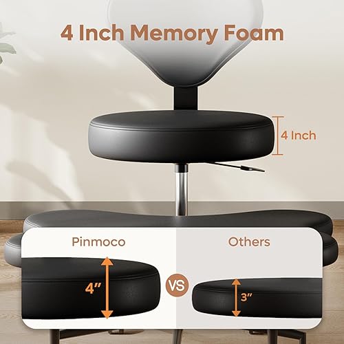 Miniatura 3 de Silla ergonómica con patas cruzadas, silla de meditación giratoria de 360 con ruedas, asiento ajustable en altura para TDAH, fuerte apoyo lumbar,