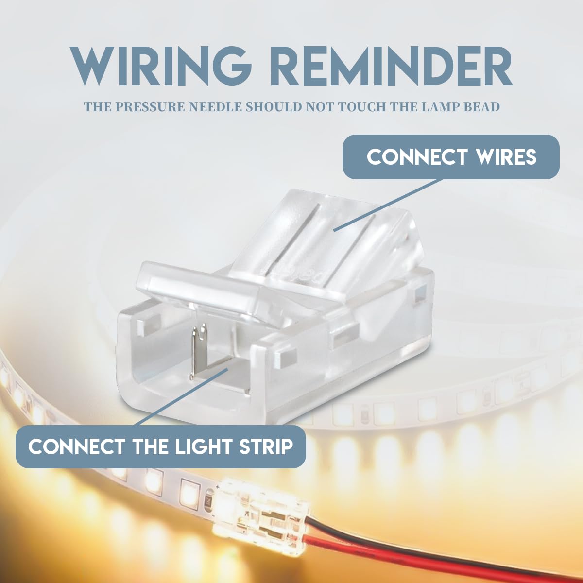 Conector rápido LED 8mm 2 pines para tira de alambre, 20 piezas