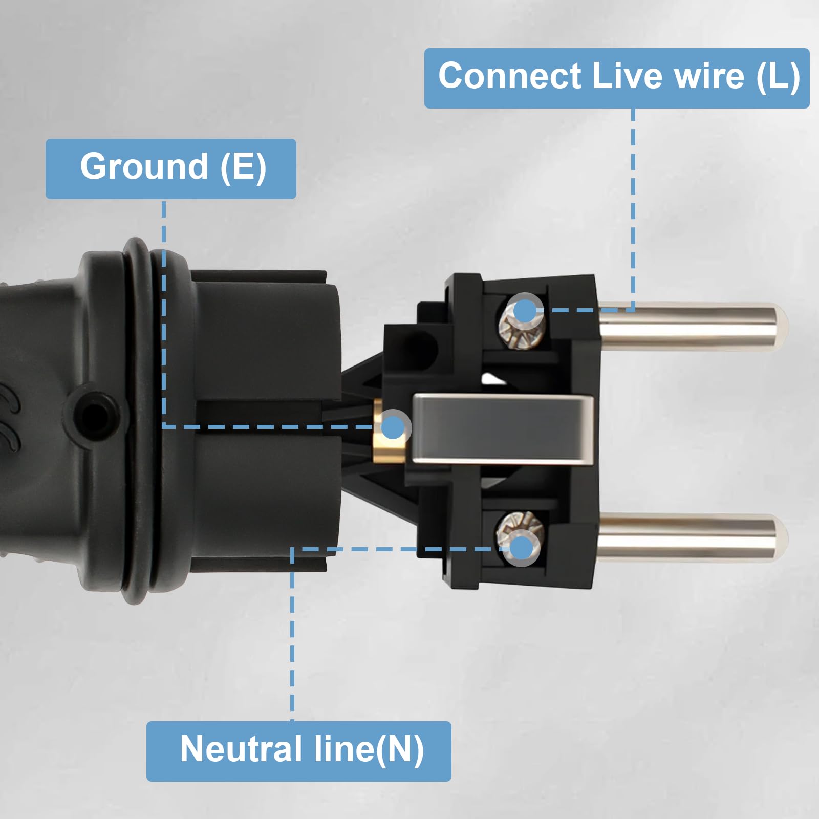 BILIPLE 6x Schuko Stecker IP44 - Schutzkontaktstecker 250V/16A Für Außenbereich