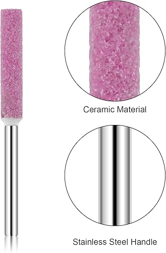 Miniatura 4 de Weewooday 50 brocas de afilador de motosierra con caja, brocas de afilado de motosierra, lima de piedra, herramienta de pulido para sierra de