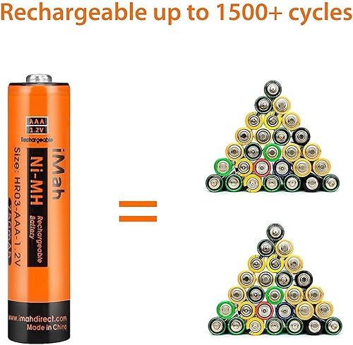Miniatura 4 de iMah HR6 1.2V 1300mAh Ni-MH AA Baterías recargables (paquete de 16) y HR03 1.2V 750mAh Ni-MH AAA baterías recargables (4 unidades) para luces