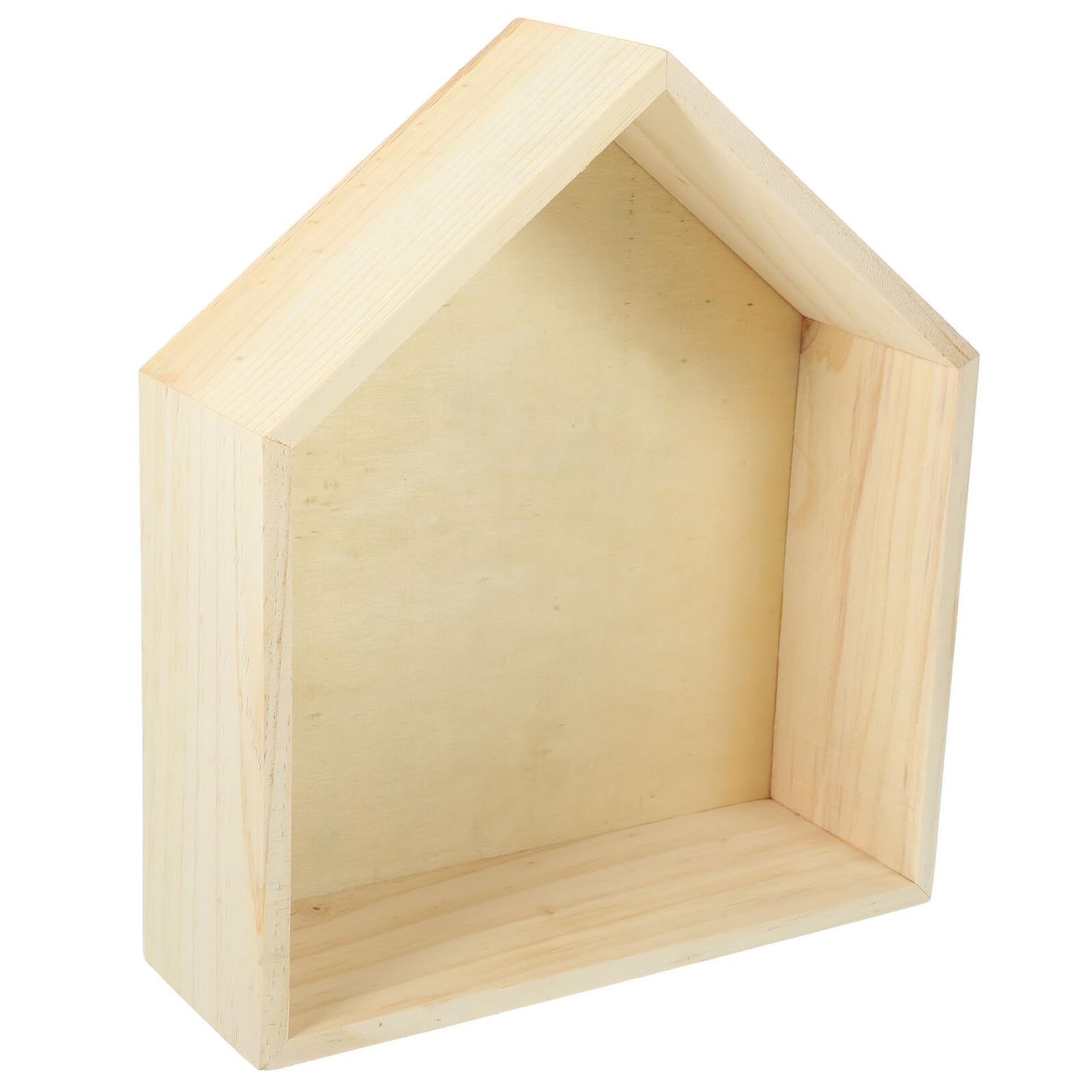 Estante flotante de madera forma de casa para almacenamiento y decoración de habitación