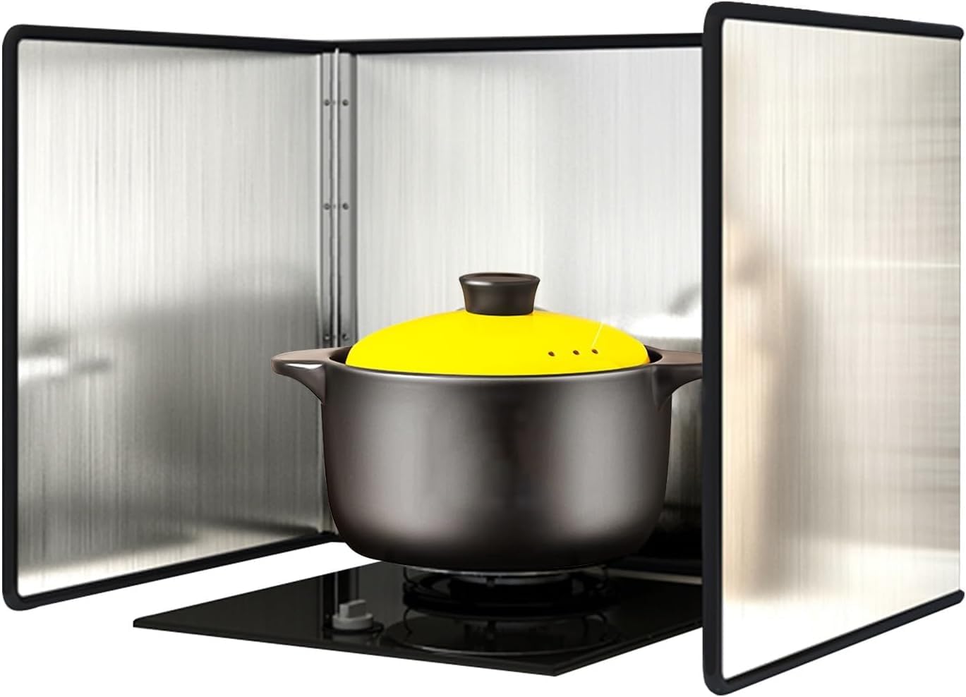 Protection anti-éclaboussures en acier inoxydable durable pour piano de cuisson