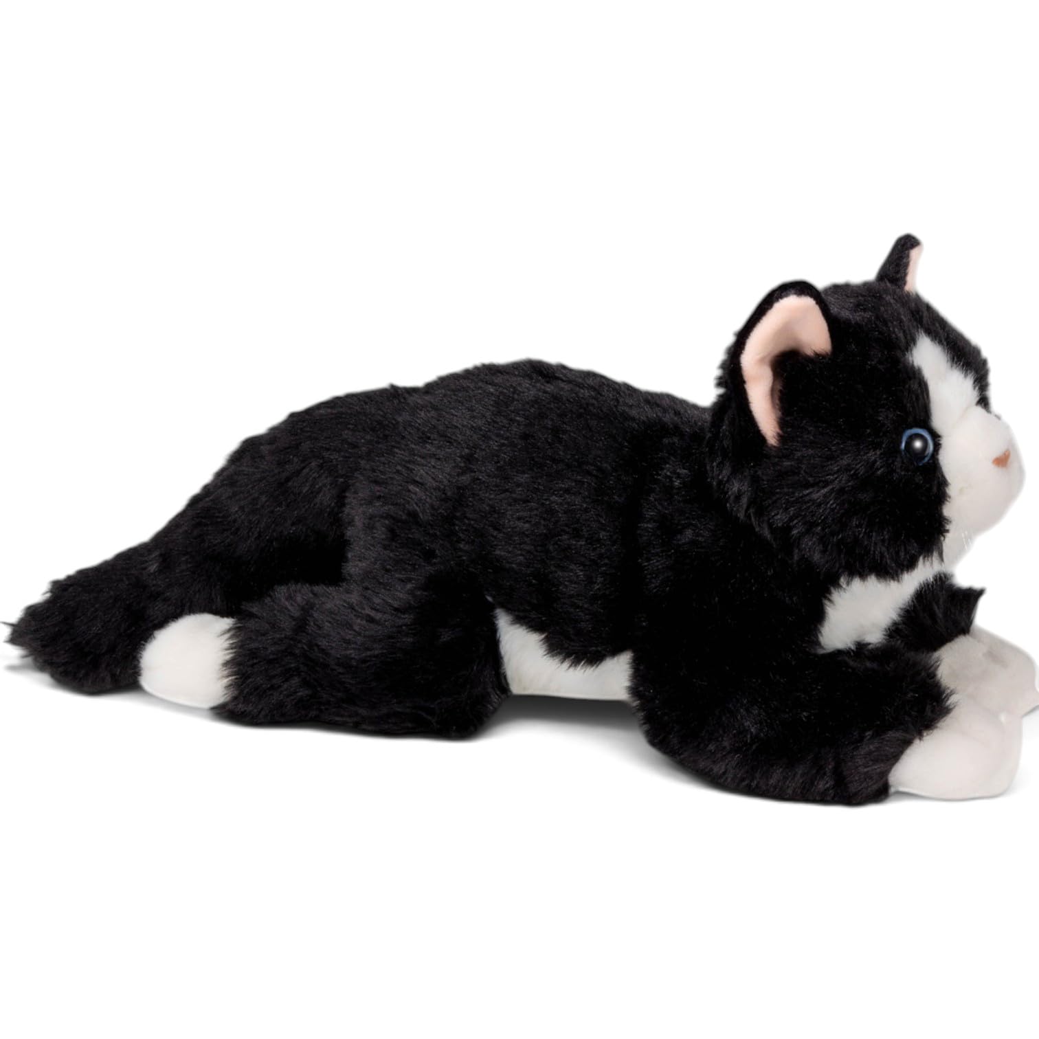 Carl Dick Katze liegend, schwarz-weiß, Plüschtier, Kuscheltier, ca. 30cm, 40cm Gesamtlänge 3558