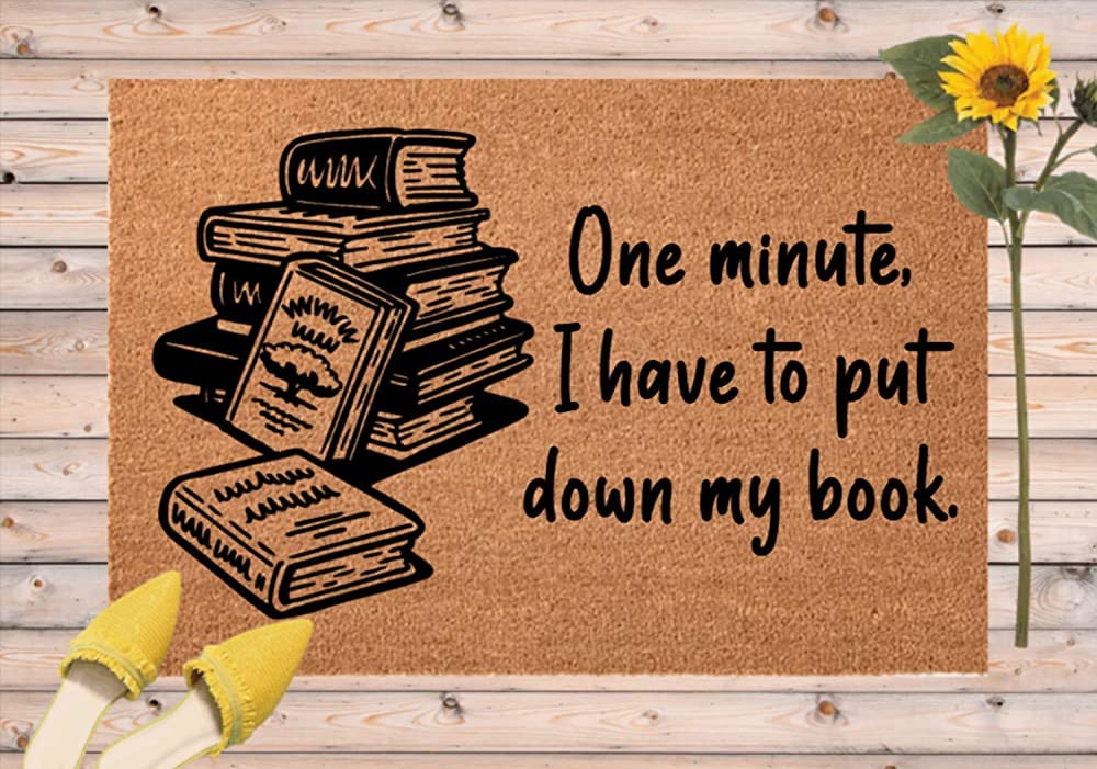 Book Lover Doormat,Probably Reading Doormat,Put Down My Book Gifts for Bookworms,Non Slip Floor Mat for Home Bathroom Kitchen Entrance 30 x 18 Inch,