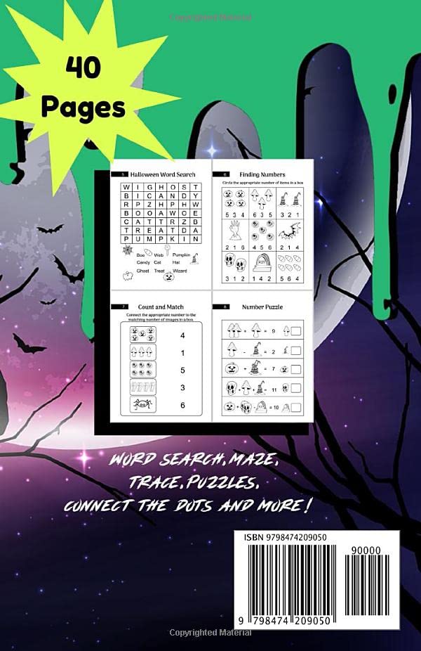 Mini Halloween Activity Book: Fun Halloween Activity & Coloring Book for Kids - 5x7 in. Booklet - Great Halloween Treat Prize - Party Favor Bag Filler ... Supplies - Goodie Bag Stuffer -Perfect Gift image 3