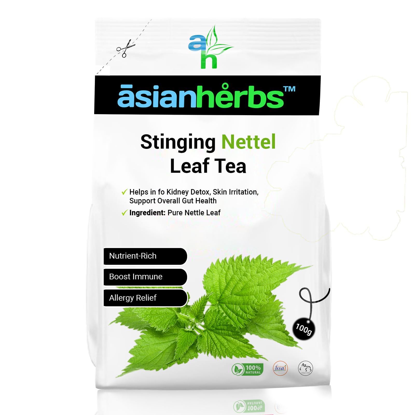 Natural Himalayan Stinging Nettle Tea - Herbal Tea for Wellness, Detox & Vitality | Packed with Nutrients, Antioxidants & Minerals (100grams)