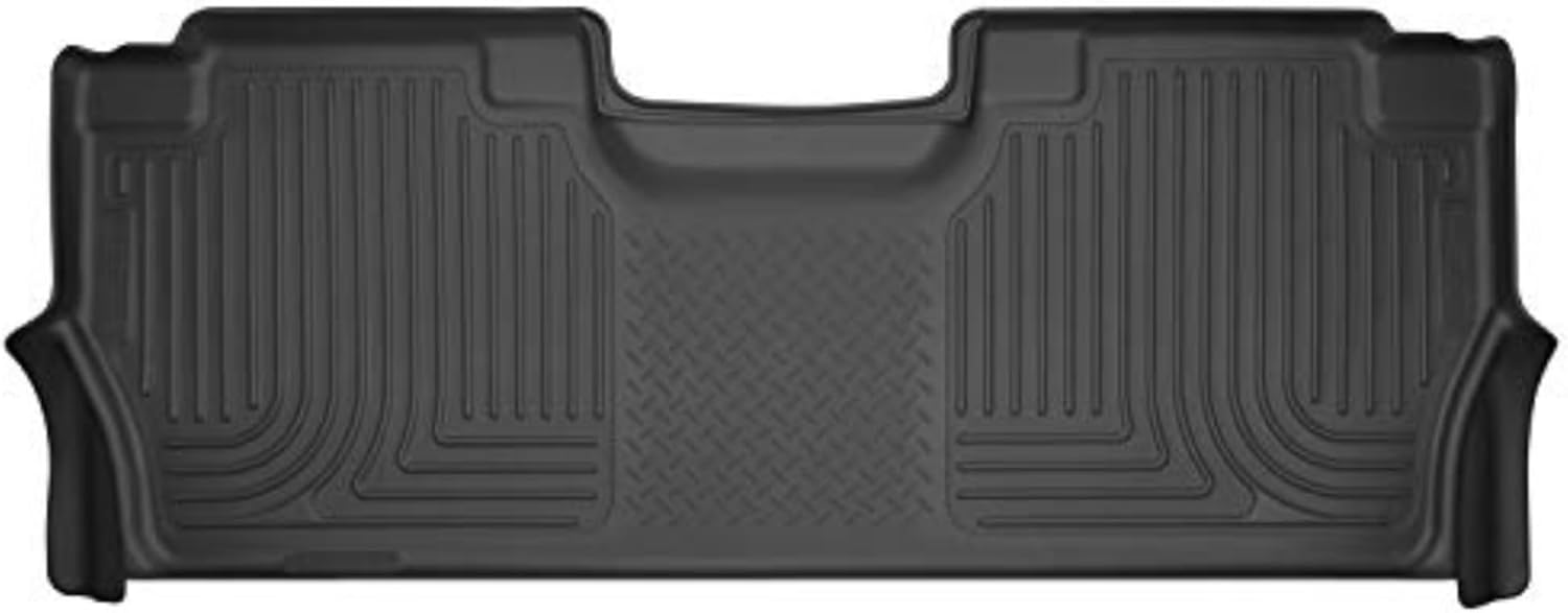Husky Liners Weatherbeater Floor Mats | Fits 2021-2024 Ford F-150 (Includes 2022-2024 Lightning); 2017-2024 Ford F-250/F-350 SuperCrew w/Fold Flat Storage | 2nd Row, 1-pc Black - 14401