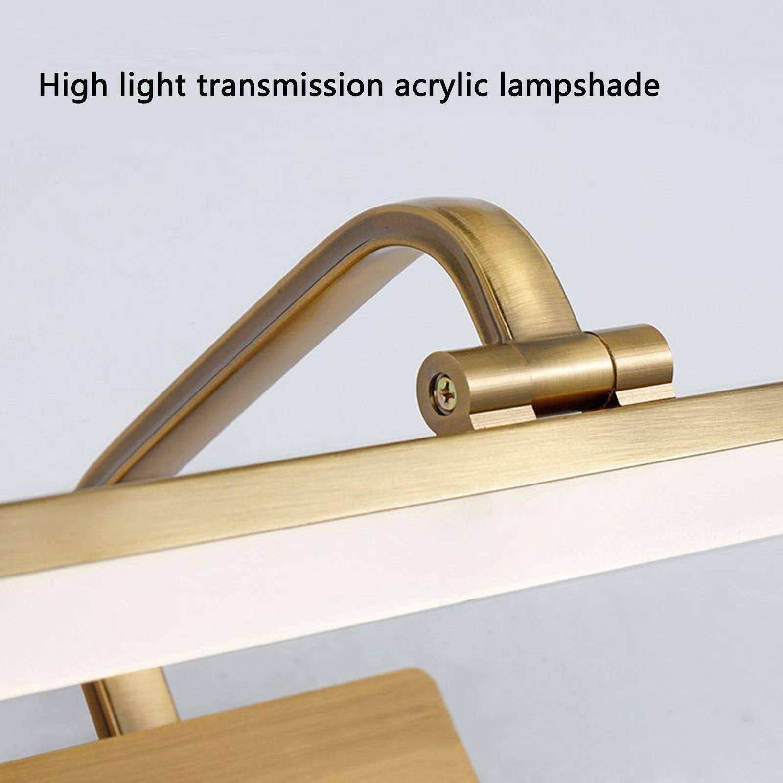 Rétro éclairage Avant de Miroir de Salle de Bains, lumières de Miroir en Bronze à LED avec 180 ° Rotatif; Tête de Lampe, Blanc Chaud 3000K, lumières d'armoire à Miroir en métal Vintage pour restauran