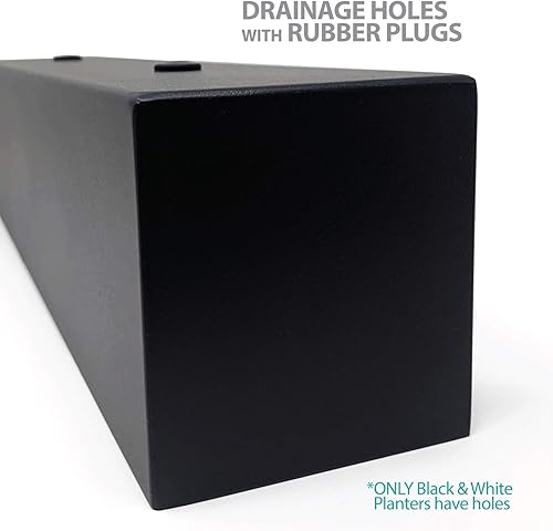 Miniatura 5 de Buhbo Maceta rectangular moderna de acero de 32 pulgadas, color negro