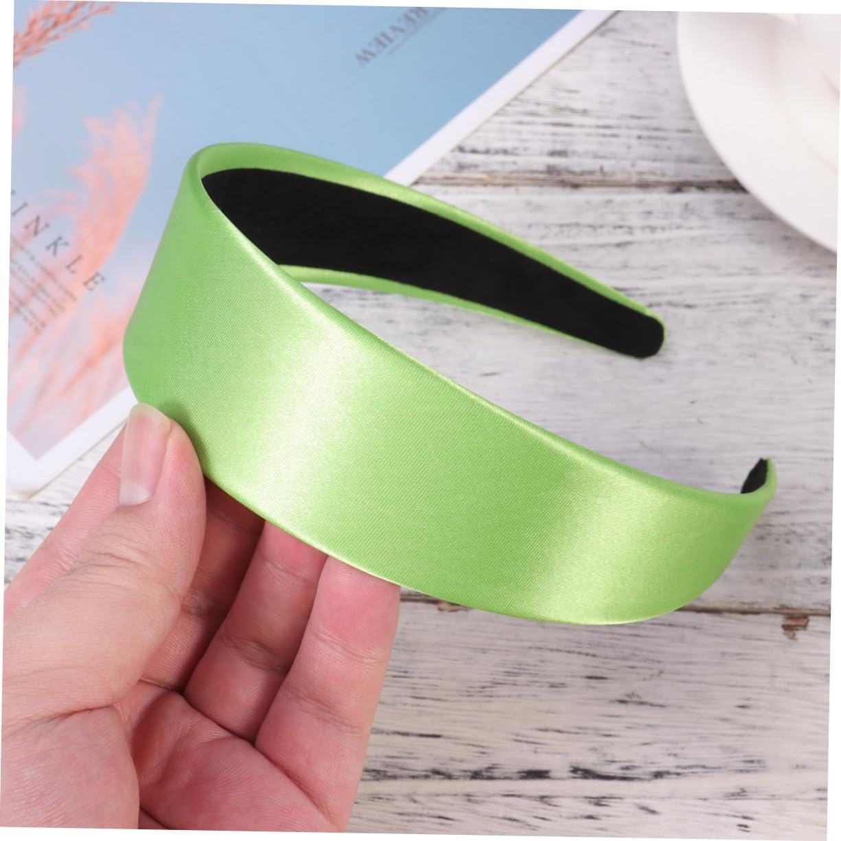 DOITOOL 6piezas De Satén Anchas Para Mujer y Diseño Elegante y Color De Verde Fosforescente Accesorios y Ocasiones Especiales