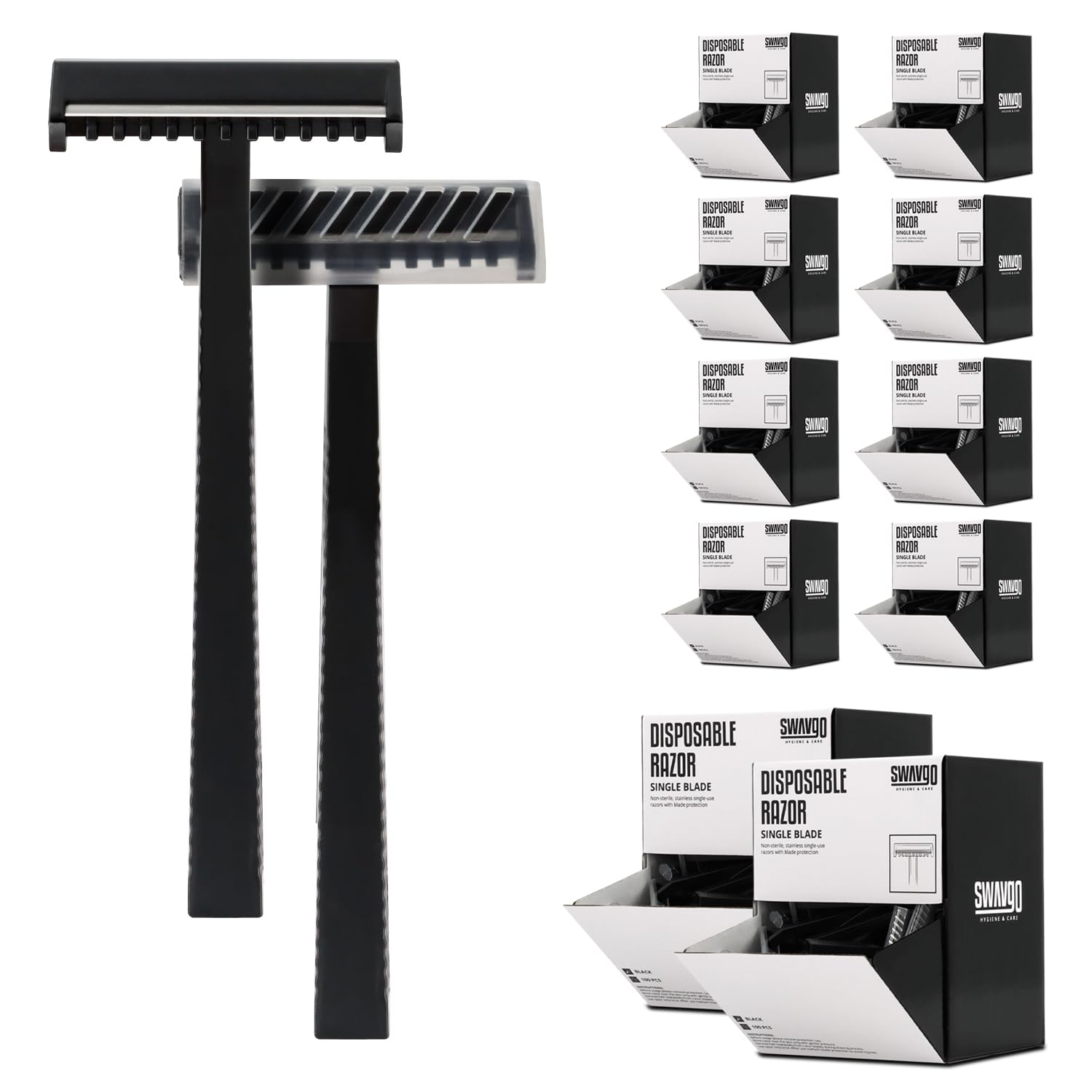 Einmal-Rasierer 1 Klinge 100 Stück/Pack - Einmal Rasierer Einwegrasierer Männer Frauen einklinge einschneidig - für Tattoo Studio, Kosmetikstudio etc. (10 Pack)