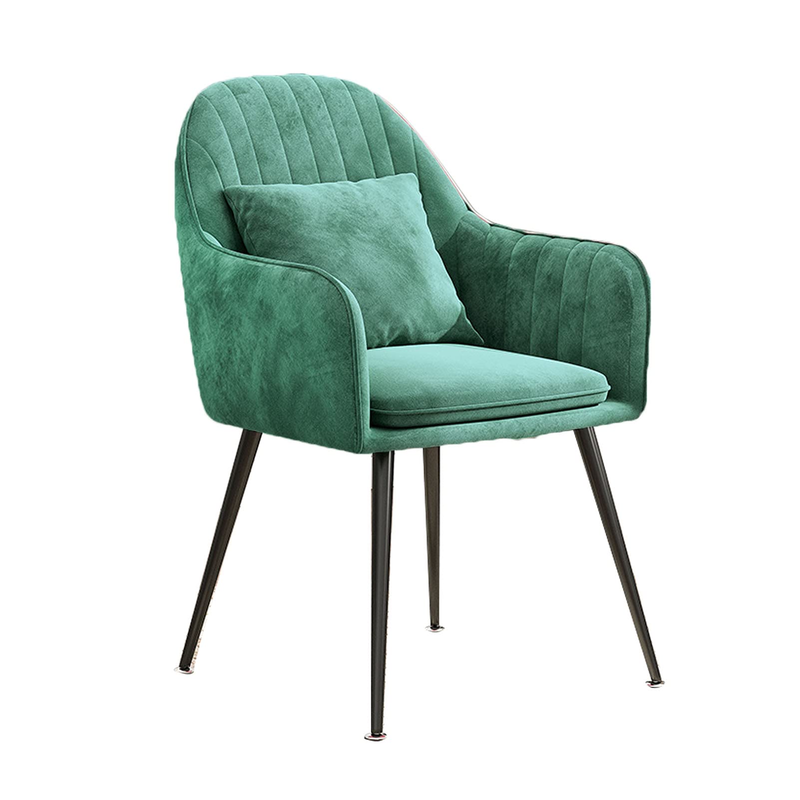 YNBSHGAA Dining Chairs Dining Room Chairs Dining Chairs Velvet Armchairs for Counter Lounge Living Room Corner Chair Steel Legs Upholstered Modern Tub Chairs with Backrest Armrest,6-Green-One Size