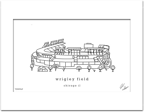 Miniatura 7 de Wrigley Field Minimalist Wall Decor  Chicago Cubs Art Print (24x30 Loose Print, BlackWhite)