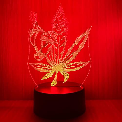 Miniatura 2 de Yooce 420 hojas 3D LED lámpara de mesa luz nocturna ilusión visual óptica decoración del hogar iluminación