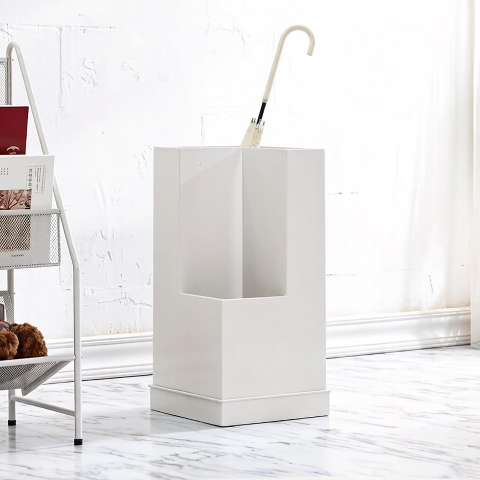 Porte-parapluie design carré pour entrée propre, bac amovible grand volume pour maison et bureau