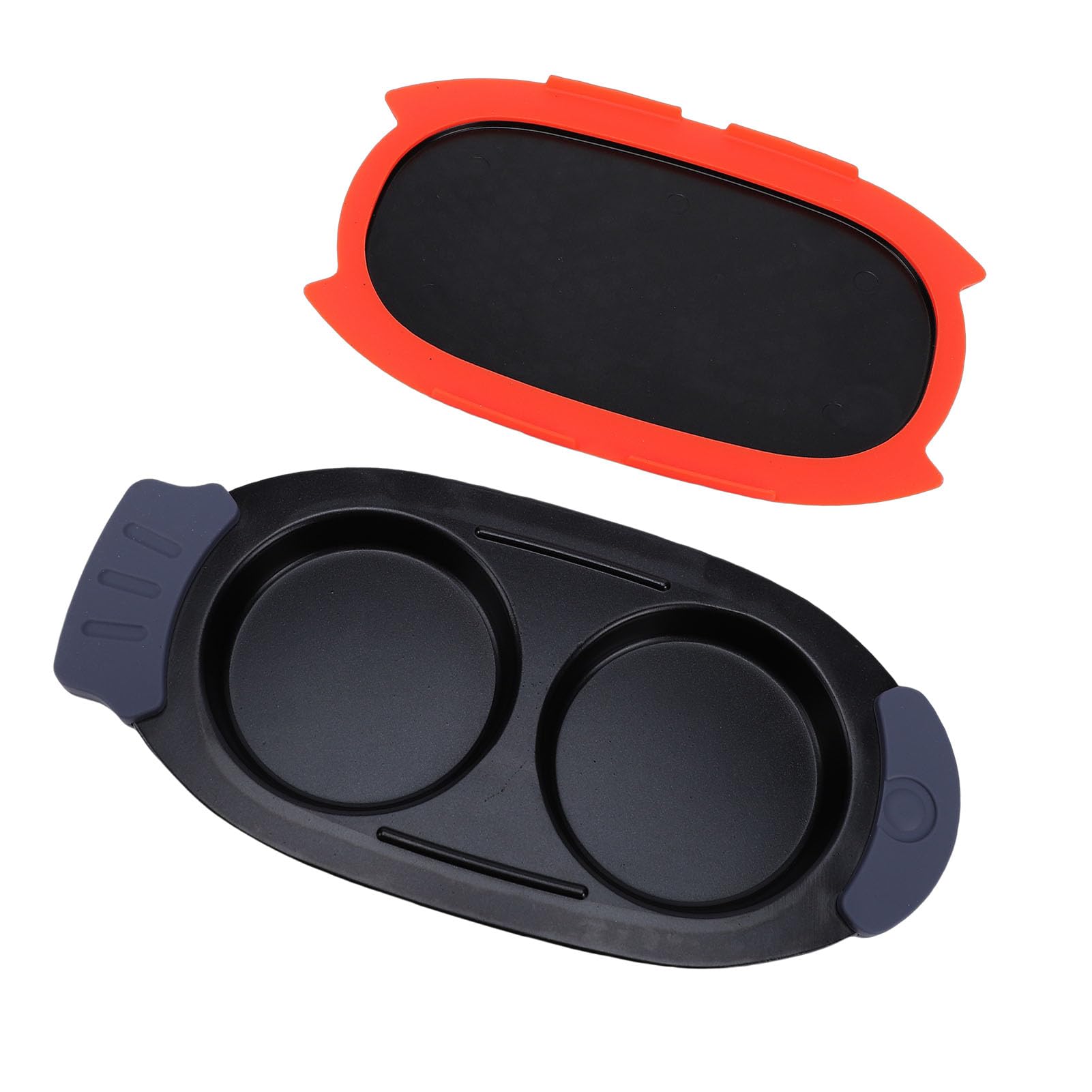 Luocute Cuociuova per Microonde, Rivestimento Antiaderente con Manico Rimovibile e Coperchio in Silicone Resistente Al Calore, per Friggere in Camicia Arrostire 2 Uova, Lavabile in