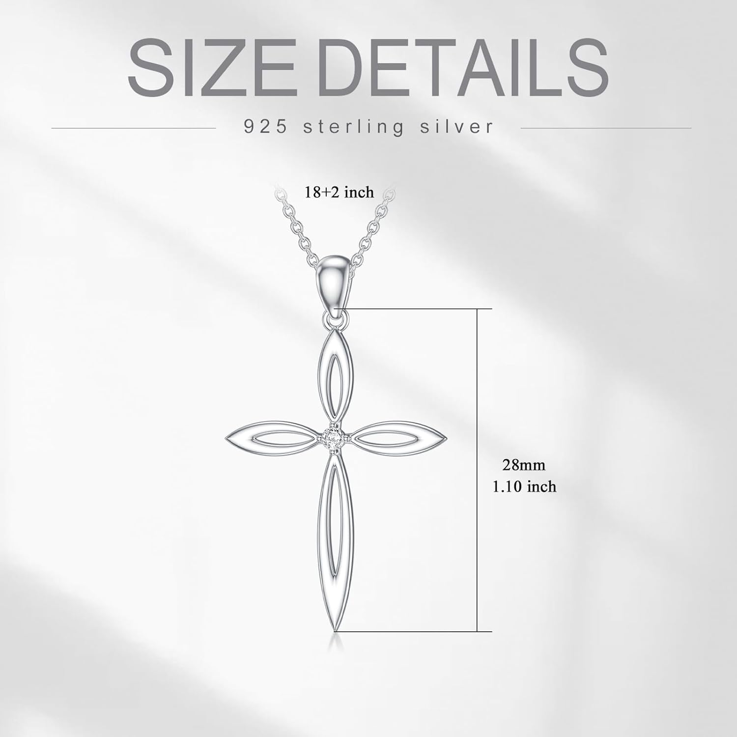 Diamond Cross Necklace for Women 925 Sterling Silver Cross Pendant Necklace with Lab Grown Diamond Jewelry Gifts for Mom Wife Girlfriend Daughter Sister Friends - Image 5