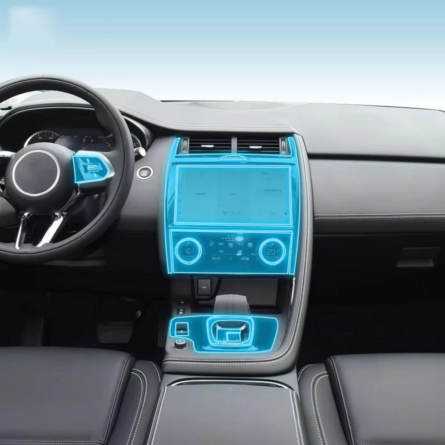 Film PPF Jaguar E-PACE console centrale sans traces ni rayures