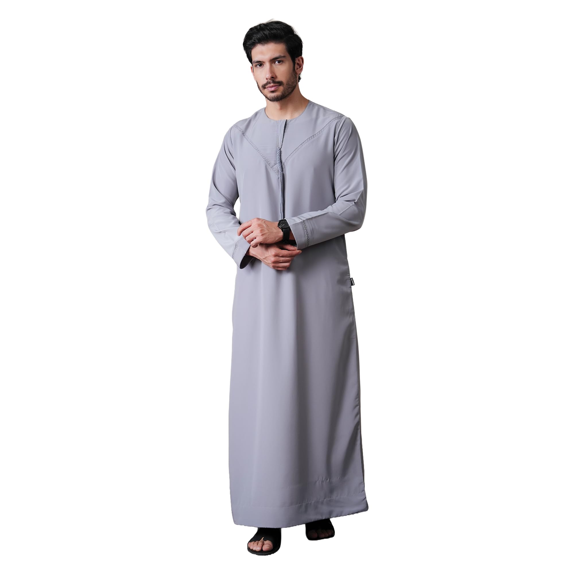 Yalin Emrati Grey Thobe Jubba for Men