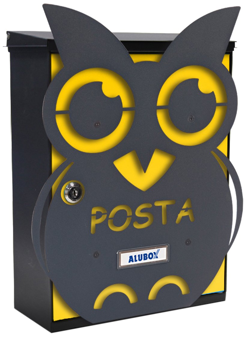 Alubox Gufo Cassetta Postale Mia con Sportello, Multicolore