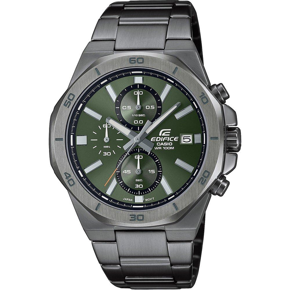 CasioCASIO EDIFICE Reloj Cronógrafo para Hombres de Cuarzo con Correa en Acero Inoxidable EFV-640DC-3AVUEF